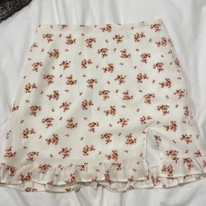 White mini skirt